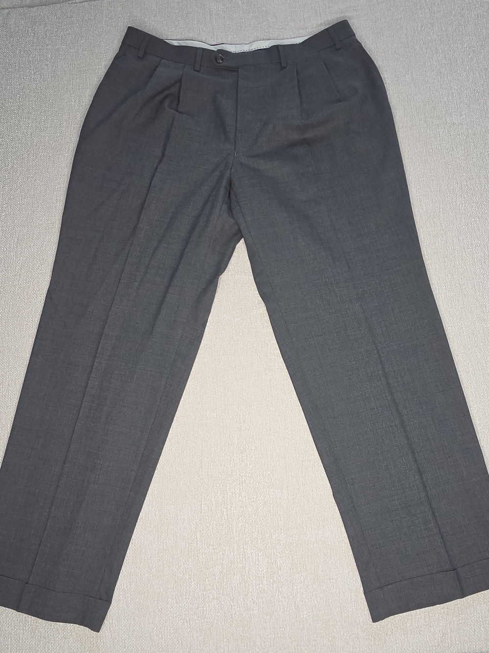 Lauren Ralph Lauren Dress Pants Men's 36x30 Gray 100% Wool Total Comfort Cuffed